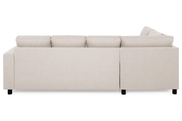 Crazy 4-seters Venstrevendt U-formet Large Sofa med Divan og Sjeselong i Stoff - Beige - Møbler - Sofaer - Sofaer med sjeselong - 3 seters sofa med divan