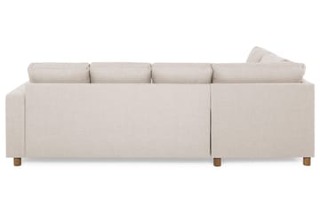 Crazy 4-seters Venstrevendt U-formet Large Sofa med Divan og Sjeselong i Stoff - Beige - Møbler - Sofaer - Sofaer med sjeselong - 4 seters sofa med divan