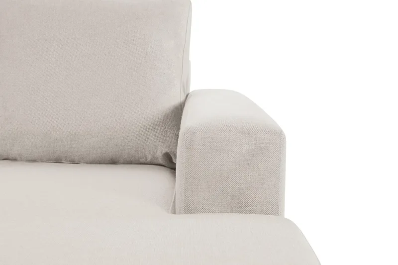 Crazy 4-seters Venstrevendt U-formet Large Sofa med Divan og Sjeselong i Stoff - Beige - Møbler - Sofaer - Sofaer med sjeselong - 3 seters sofa med divan