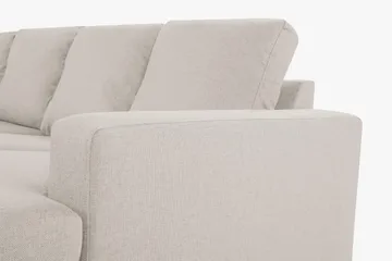 Crazy 4-seters Venstrevendt U-formet Large Sofa med Divan og Sjeselong i Stoff - Beige - Møbler - Sofaer - Sofaer med sjeselong - 3 seters sofa med divan