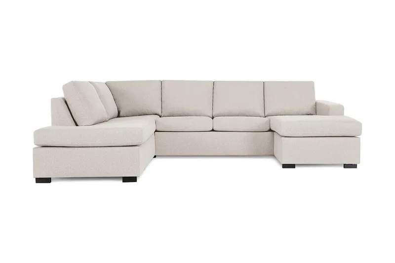 Crazy 4-seters Venstrevendt U-formet Large Sofa med Divan og Sjeselong i Stoff, Beige