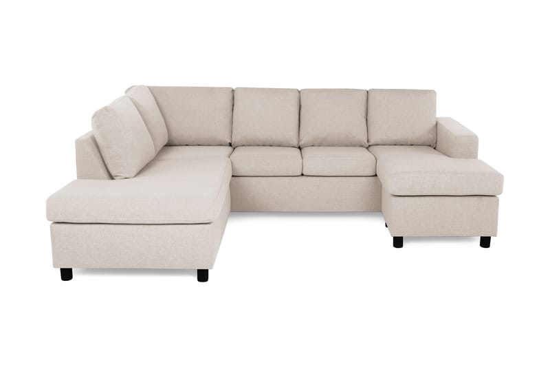 Crazy 4-seters Venstrevendt U-formet Large Sofa med Divan og Sjeselong i Stoff, Beige