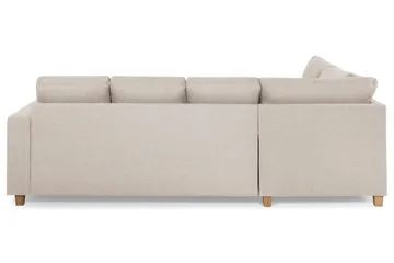Crazy 4-seters Venstrevendt U-formet Large Sofa med Divan og Sjeselong i Stoff - Beige - Møbler - Sofaer - Sofaer med sjeselong - 3 seters sofa med divan
