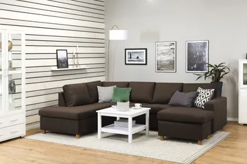 Crazy 4-seters Venstrevendt U-formet Large Sofa med Divan og Sjeselong i Stoff - Brun - Møbler - Sofaer - Sofaer med sjeselong - 4 seters sofa med divan