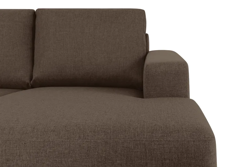 Crazy 4-seters Venstrevendt U-formet Large Sofa med Divan og Sjeselong i Stoff - Brun - Møbler - Sofaer - Sofaer med sjeselong - 4 seters sofa med divan