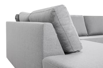 Crazy 4-seters Venstrevendt U-formet Large Sofa med Divan og Sjeselong i Stoff - Grå - Møbler - Sofaer - U-sofa