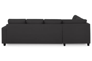 Crazy 4-seters Venstrevendt U-formet Large Sofa med Divan og Sjeselong i Stoff - Mørkegrå - Møbler - Sofaer - Sofaer med sjeselong - 4 seters sofa med divan