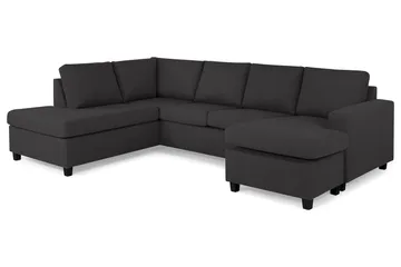 Crazy 4-seters Venstrevendt U-formet Large Sofa med Divan og Sjeselong i Stoff - Mørkegrå - Møbler - Sofaer - Sofaer med sjeselong - 4 seters sofa med divan