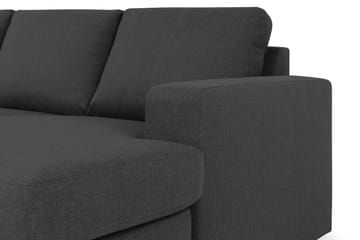 Crazy 4-seters Venstrevendt U-formet Large Sofa med Divan og Sjeselong i Stoff - Mørkegrå - Møbler - Sofaer - Sofaer med sjeselong - 4 seters sofa med divan