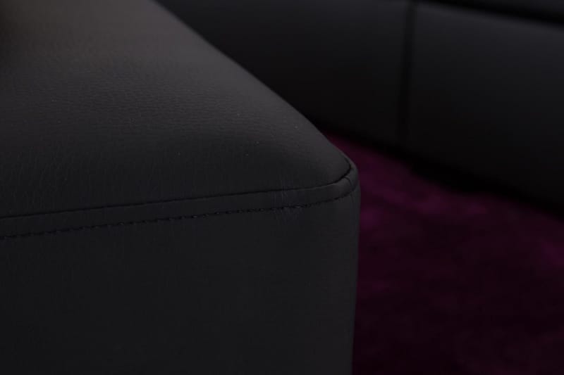 Crazy 5-seters Venstrevendt L-formet Sjeselongsofa i Kunstlær - Svart - Møbler - Sofaer - Sofaer med sjeselong - 4 seters sofa med divan