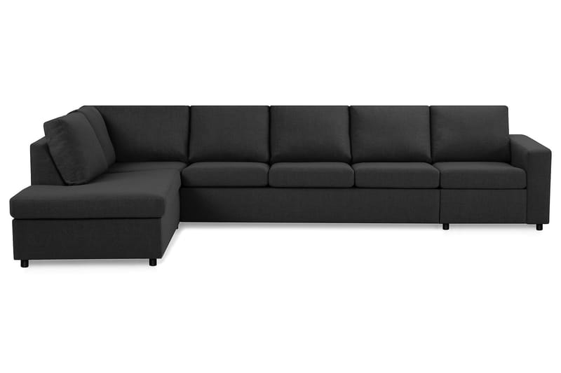 Crazy 5-seters Venstrevendt L-formet Sjeselongsofa i Stoff - Antrasitt - Møbler - Sofaer - Sofaer med sjeselong - 4 seters sofa med divan