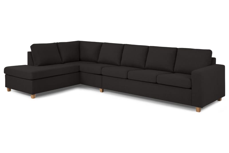 Crazy 5-seters Venstrevendt L-formet Sjeselongsofa i Stoff - Antrasitt - Møbler - Sofaer - Sofaer med sjeselong - 4 seters sofa med divan