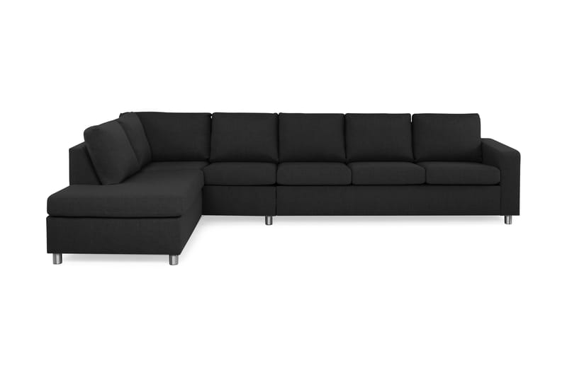 Crazy 5-seters Venstrevendt L-formet Sjeselongsofa i Stoff - Antrasitt - Møbler - Sofaer - Sofaer med sjeselong - 4 seters sofa med divan