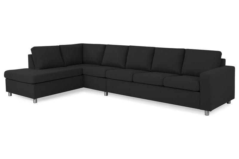 Crazy 5-seters Venstrevendt L-formet Sjeselongsofa i Stoff - Antrasitt - Møbler - Sofaer - Sofaer med sjeselong - 4 seters sofa med divan
