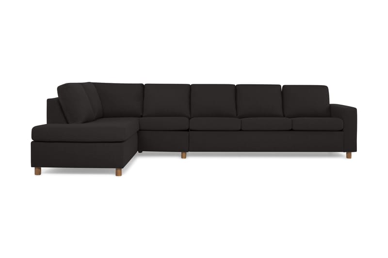 Crazy 5-seters Venstrevendt L-formet Sjeselongsofa i Stoff - Antrasitt - Møbler - Sofaer - Sofaer med sjeselong - 4 seters sofa med divan