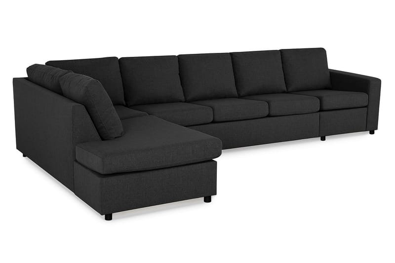Crazy 5-seters Venstrevendt L-formet Sjeselongsofa i Stoff - Antrasitt - Møbler - Sofaer - Sofaer med sjeselong - 4 seters sofa med divan