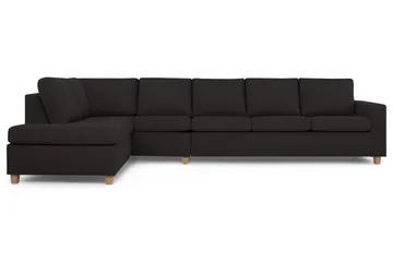 Crazy 5-seters Venstrevendt L-formet Sjeselongsofa i Stoff - Antrasitt - Møbler - Sofaer - Sofaer med sjeselong - 4 seters sofa med divan