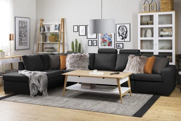Crazy 5-seters Venstrevendt L-formet Sjeselongsofa i Stoff - Antrasitt - Møbler - Sofaer - Sofaer med sjeselong - 4 seters sofa med divan