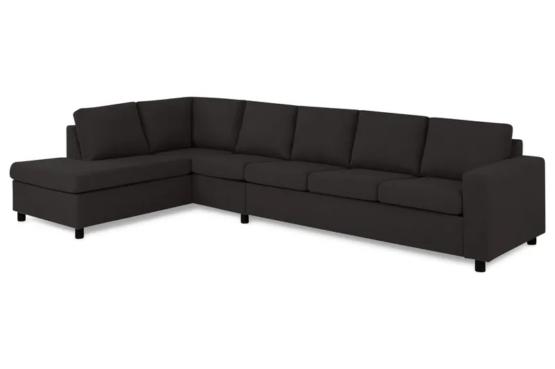 Crazy 5-seters Venstrevendt L-formet Sjeselongsofa i Stoff - Antrasitt - Møbler - Sofaer - Sofaer med sjeselong - 4 seters sofa med divan