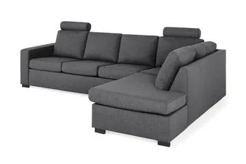Crazy Limited Edition 4-seters Høyrevendt L-formet Sjeselongsofa i Stoff - Mørk grå - Møbler - Sofaer - Sofaer med sjeselong - 4 seters sofa med divan