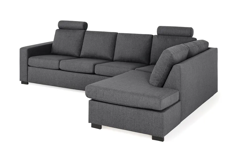 Crazy Limited Edition 4-seters Høyrevendt L-formet Sjeselongsofa i Stoff - Mørk grå - Møbler - Sofaer - Sofaer med sjeselong - 4 seters sofa med divan
