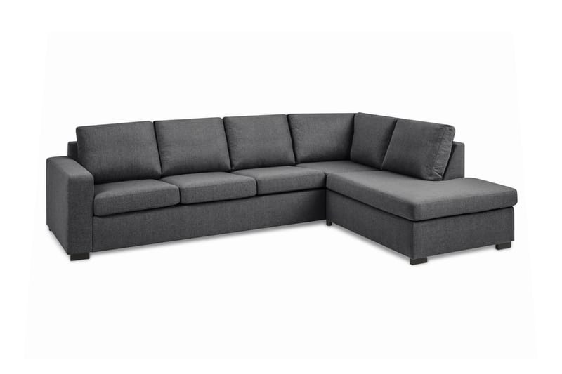 Crazy Limited Edition 4-seters Høyrevendt L-formet Sjeselongsofa i Stoff - Mørk grå - Møbler - Sofaer - Sofaer med sjeselong - 4 seters sofa med divan