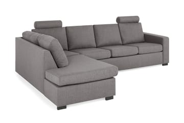 Crazy Limited Edition 4-seters Venstrevendt L-formet Dyp Sjeselongsofa i Stoff - Grå - Møbler - Sofaer - Sofaer med sjeselong - 4 seters sofa med divan
