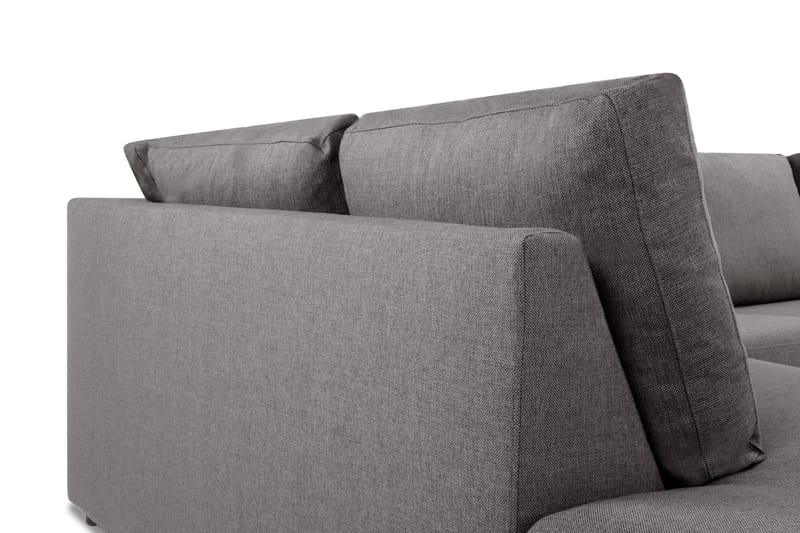 Crazy Limited Edition 4-seters Venstrevendt L-formet Dyp Sjeselongsofa i Stoff - Grå - Møbler - Sofaer - Sofaer med sjeselong - 4 seters sofa med divan