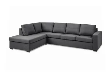 Crazy Limited Edition 4-seters Venstrevendt L-formet Sjeselongsofa i Stoff - Mørkegrå - Møbler - Sofaer - Sofaer med sjeselong - 4 seters sofa med divan