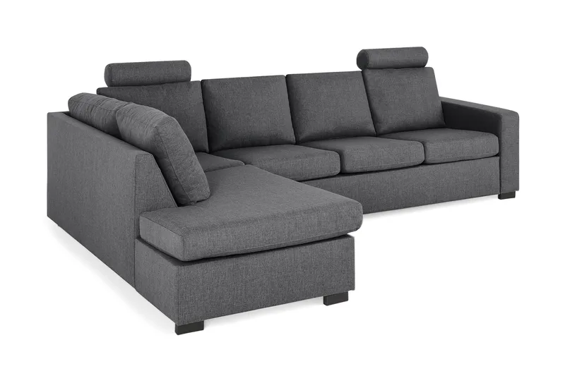 Crazy Limited Edition 4-seters Venstrevendt L-formet Sjeselongsofa i Stoff - Mørkegrå - Møbler - Sofaer - Sofaer med sjeselong - 4 seters sofa med divan