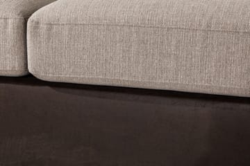 Cuba 4-seters Høyrevendt L-formet Sjeselongsofa i Kunstlær/Stoff - Brun / Beige - Møbler - Sofaer - Sofaer med sjeselong - 4 seters sofa med divan