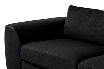 Cuba 4-seters H�øyrevendt L-formet Sjeselongsofa i Kunstlær/Stoff - Grå / Svart - Møbler - Sofaer - Sofaer med sjeselong - 4 seters sofa med divan
