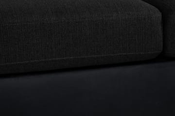 Cuba 4-seters Høyrevendt L-formet Sjeselongsofa i Kunstlær/Stoff - Grå / Svart - Møbler - Sofaer - Sofaer med sjeselong - 4 seters sofa med divan