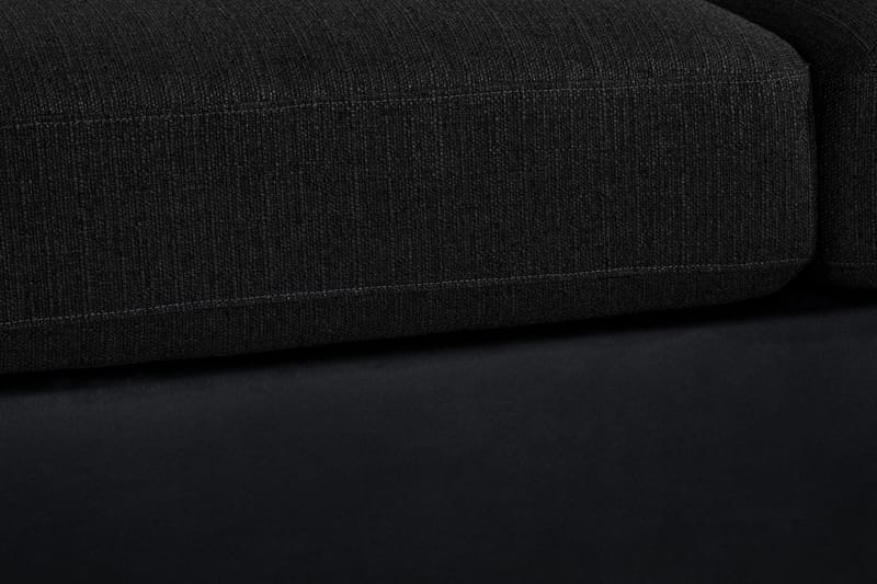 Cuba 4-seters Høyrevendt L-formet Sjeselongsofa i Kunstlær/Stoff - Grå / Svart - Møbler - Sofaer - Sofaer med sjeselong - 4 seters sofa med divan