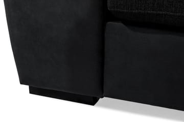 Cuba 4-seters Høyrevendt L-formet Sjeselongsofa i Kunstlær/Stoff - Grå / Svart - Møbler - Sofaer - Sofaer med sjeselong - 4 seters sofa med divan