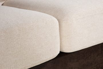 Cuba 4-seters Høyrevendt L-formet Sjeselongsofa i Kunstlær/Stoff inkl. Pynteputer - Brun / Beige - Møbler - Sofaer - Sofaer med sjeselong - 4 seters sofa med divan