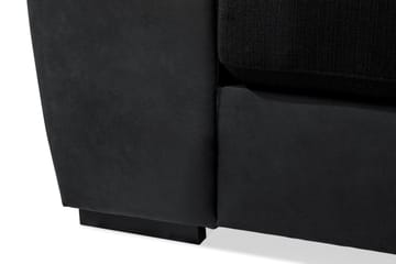 Cuba 4-seters Høyrevendt L-formet Sjeselongsofa i Kunstlær/Stoff inkl. Pynteputer - Grå / Svart - Møbler - Sofaer - Sofaer med sjeselong - 4 seters sofa med divan