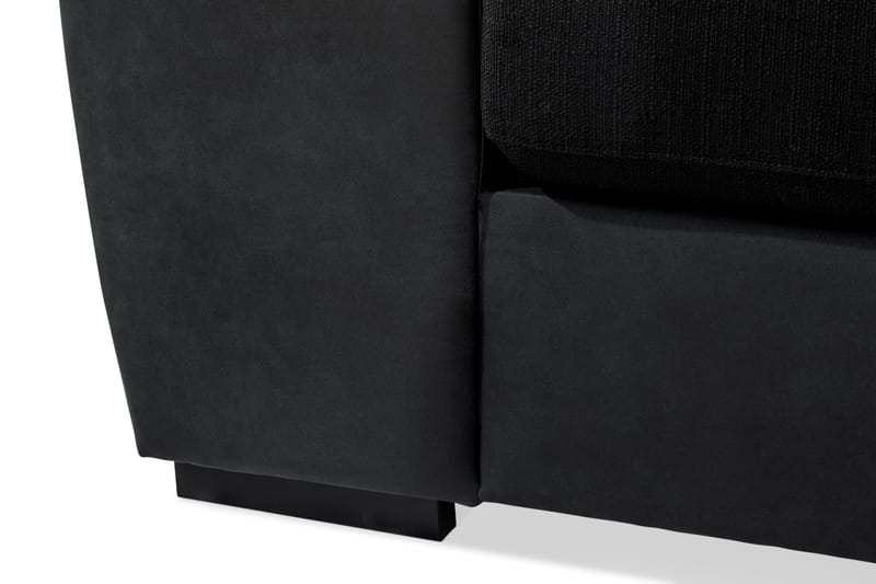Cuba 4-seters Høyrevendt L-formet Sjeselongsofa i Kunstlær/Stoff inkl. Pynteputer - Grå / Svart - Møbler - Sofaer - Sofaer med sjeselong - 4 seters sofa med divan