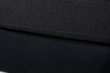 Cuba 4-seters Høyrevendt L-formet Sjeselongsofa i Kunstlær/Stoff inkl. Pynteputer - Svart / Grå - Møbler - Sofaer - Sofaer med sjeselong - 4 seters sofa med divan