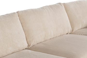 Cuba 4-seters Høyrevendt L-formet Sjeselongsofa i Manchester/Kunstlær - Brun / Beige - Møbler - Sofaer - Sofaer med sjeselong - 4 seters sofa med divan