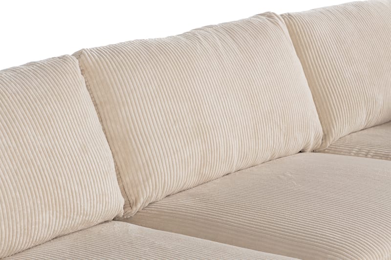 Cuba 4-seters Høyrevendt L-formet Sjeselongsofa i Manchester/Kunstlær - Brun / Beige - Møbler - Sofaer - Sofaer med sjeselong - 4 seters sofa med divan