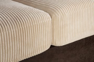 Cuba 4-seters Høyrevendt L-formet Sjeselongsofa i Manchester/Kunstlær inkl. Pynteputer - Brun / Beige - Møbler - Sofaer - Sofaer med sjeselong - 4 seters sofa med divan