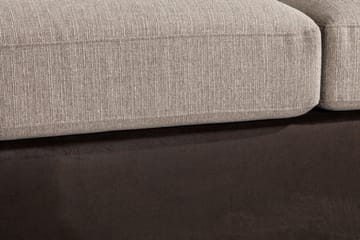 Cuba 4-seters Venstrevendt L-formet Sjeselongsofa i Kunstlær/Stoff - Brun / Beige - Møbler - Sofaer - Sofaer med sjeselong - 4 seters sofa med divan