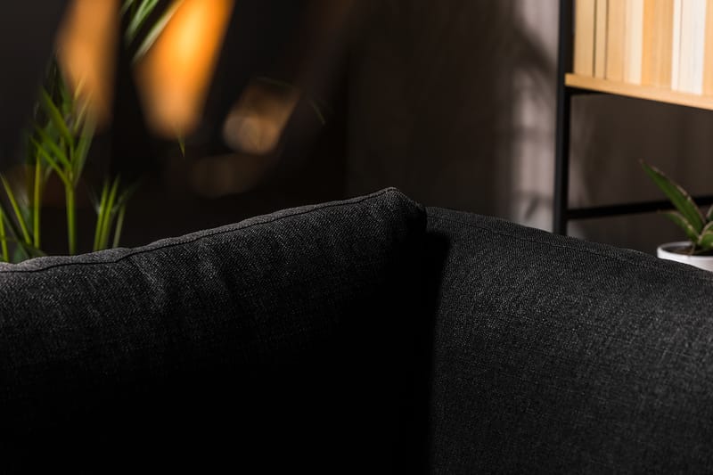 Cuba 4-seters Venstrevendt L-formet Sjeselongsofa i Kunstlær/Stoff - Grå / Svart - Møbler - Sofaer - Sofaer med sjeselong - 4 seters sofa med divan