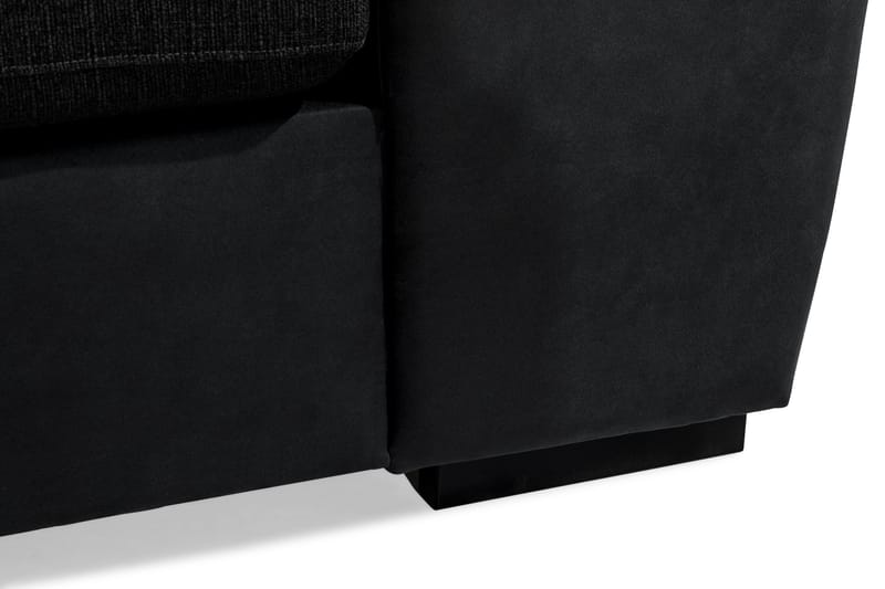 Cuba 4-seters Venstrevendt L-formet Sjeselongsofa i Kunstlær/Stoff - Grå / Svart - Møbler - Sofaer - Sofaer med sjeselong - 4 seters sofa med divan