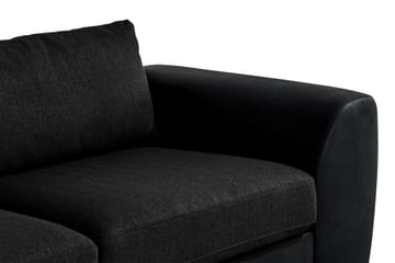 Cuba 4-seters Venstrevendt L-formet Sjeselongsofa i Kunstlær/Stoff - Grå / Svart - Møbler - Sofaer - Sofaer med sjeselong - 4 seters sofa med divan