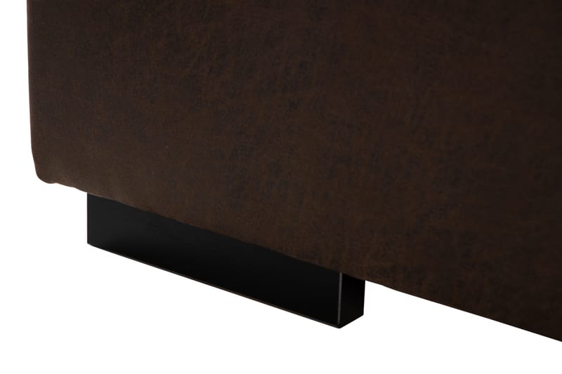 Cuba 4-seters Venstrevendt L-formet Sjeselongsofa i Kunstlær/Stoff inkl. Pynteputer - Brun / Beige - Møbler - Sofaer - Sofaer med sjeselong - 4 seters sofa med divan