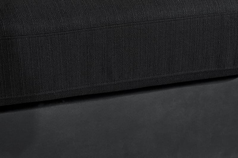 Cuba 4-seters Venstrevendt L-formet Sjeselongsofa i Kunstlær/Stoff inkl. Pynteputer - Grå / Svart - Møbler - Sofaer - Sofaer med sjeselong - 4 seters sofa med divan