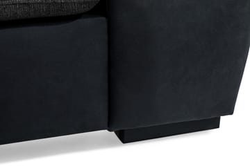 Cuba 4-seters Venstrevendt L-formet Sjeselongsofa i Kunstlær/Stoff inkl. Pynteputer - Svart / Grå - Møbler - Sofaer - Sofaer med sjeselong - 4 seters sofa med divan