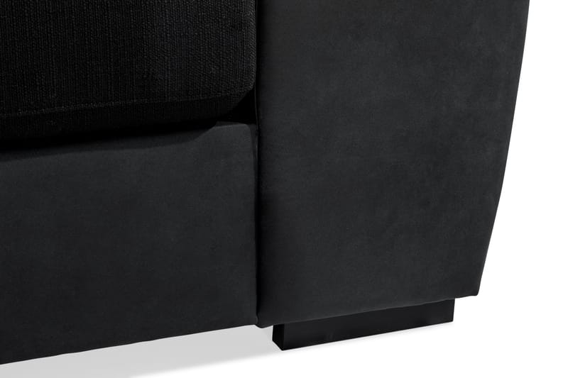 Cuba 4-seters Venstrevendt L-formet Sjeselongsofa i Kunstlær/Stoff inkl. Pynteputer - Grå / Svart - Møbler - Sofaer - Sofaer med sjeselong - 4 seters sofa med divan